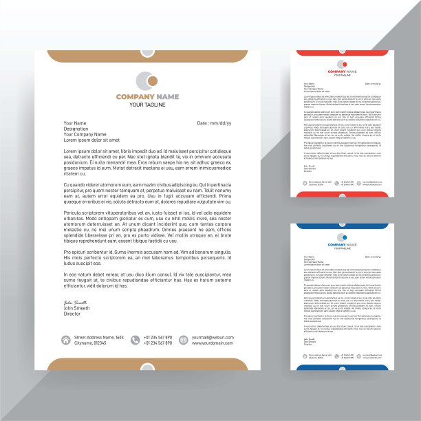 创意公司信头设计模板，现代公司信头，钻石专业商业信头图片下载