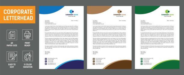 创意公司信头设计模板，现代公司信头，钻石专业商业信头图片下载