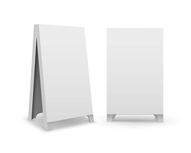 矢量集矩形空空白广告街道手持式三明治摊人行道标志孤立在白色背景图片下载