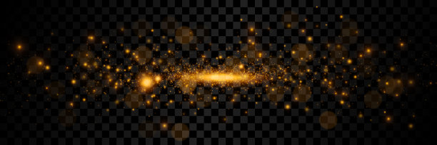 发光金色粒子爆炸，透光效果。图片下载