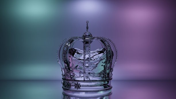 一个皇冠在明亮的背景的3d渲染插图。用于横幅、邀请、卡片和广告使用图片下载