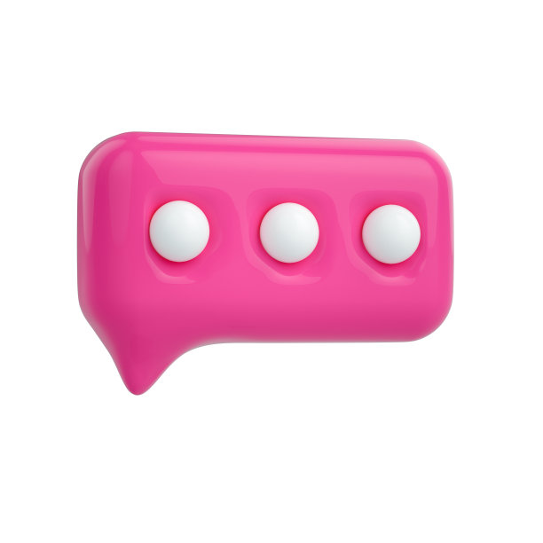 气泡聊天评论图标孤立的白色背景。三维演示图片下载