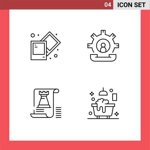 包装4现代填充线平色标志和图片下载