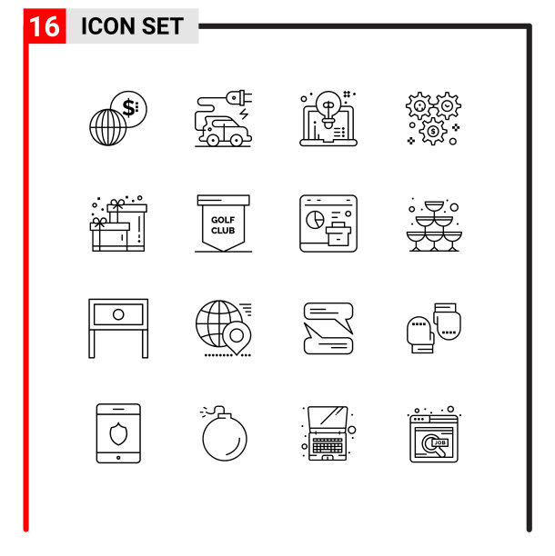 现代集16轮廓象形盒图片下载