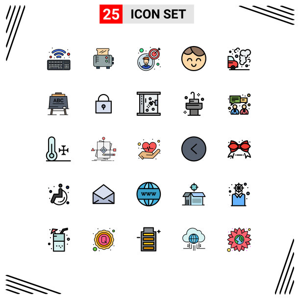 现代设置25填充线平面颜色图片下载