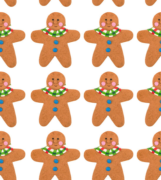 姜饼曲奇圣诞无缝模式图片下载