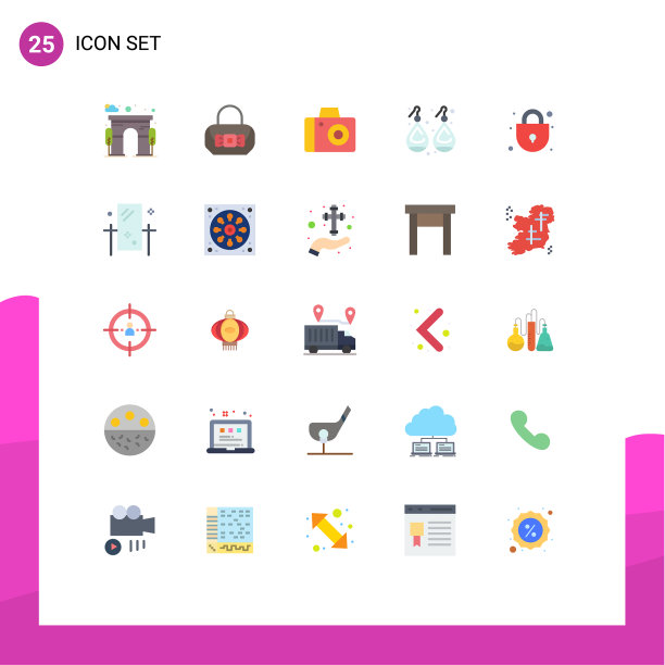 为美观安全设置25个平面颜色的网格图片下载