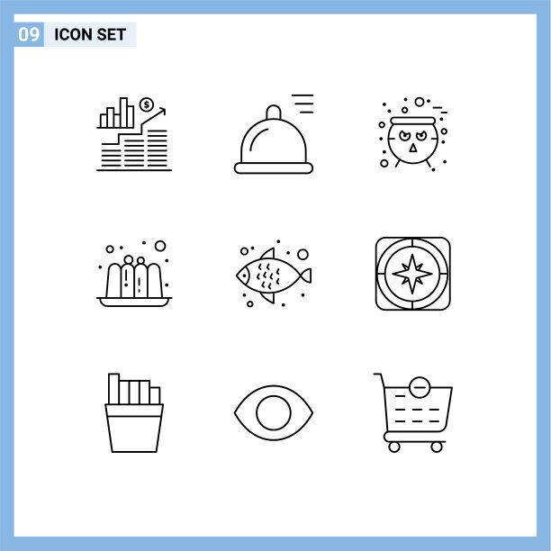 Group 9 modern outline为GPS海产品设置图片下载