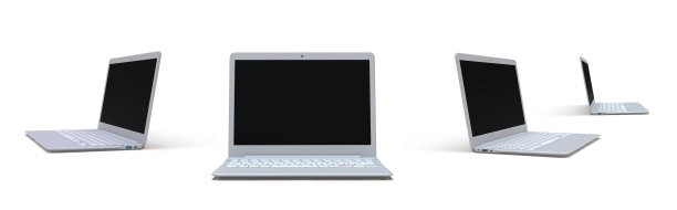 3d渲染笔记本电脑的白色背景图片下载