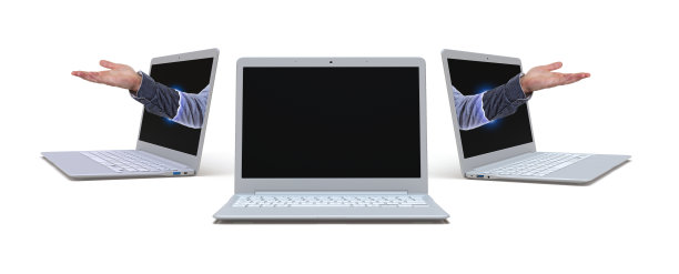 3d渲染笔记本电脑的白色背景图片下载