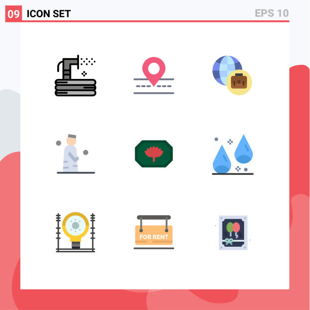 9个通用的单色标志象征着孟加拉图片下载