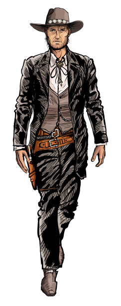 带着帽子和左轮手枪的牛仔图片下载