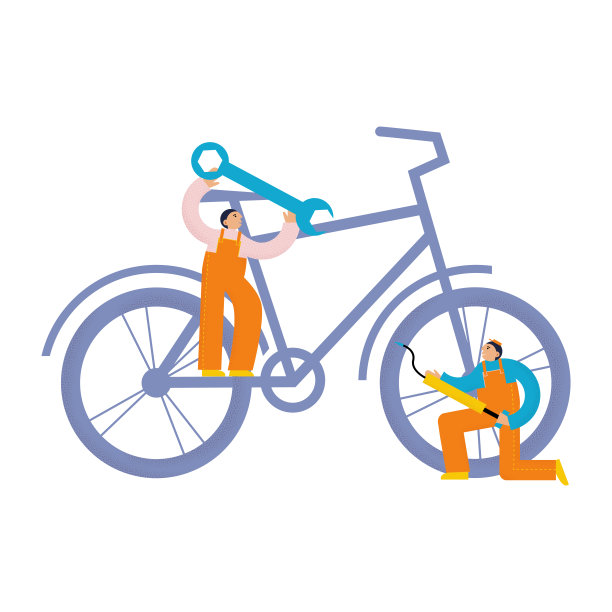 修理自行车插图的人图片下载