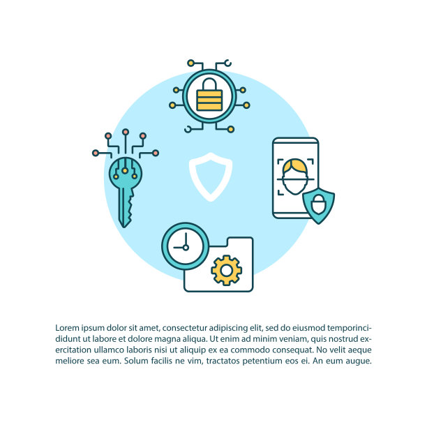 网络安全盾概念图标与文本图片下载