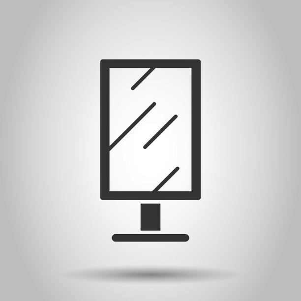 广告牌图标在平面风格。城市灯光在白色孤立的背景上显示矢量插图。横幅标语牌的经营理念。图片下载