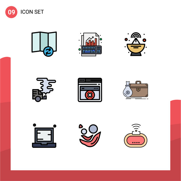 设置9商业填充线平面颜色包图片下载