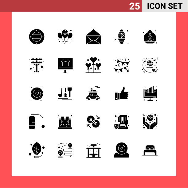 为叶节在网格上设置25个实心符号图片下载