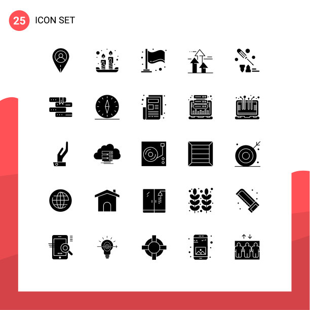 25固体字形概念的网站移动和图片下载