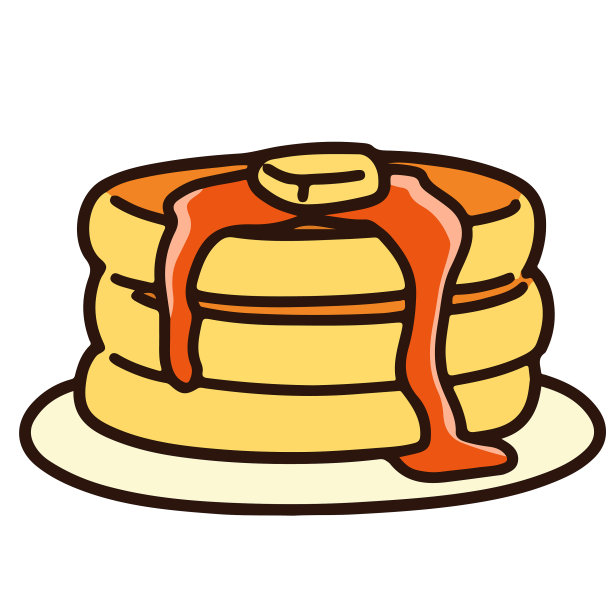 用糖浆和黄油勾勒出煎饼的轮廓图片下载