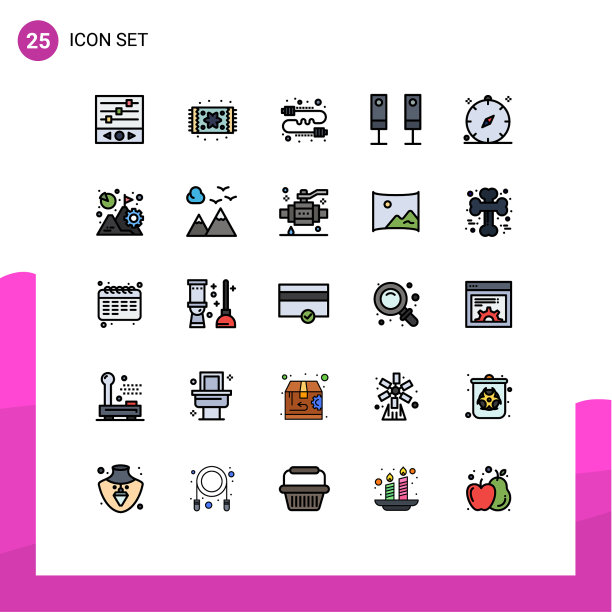 25填充线平面颜色的网站概念图片下载