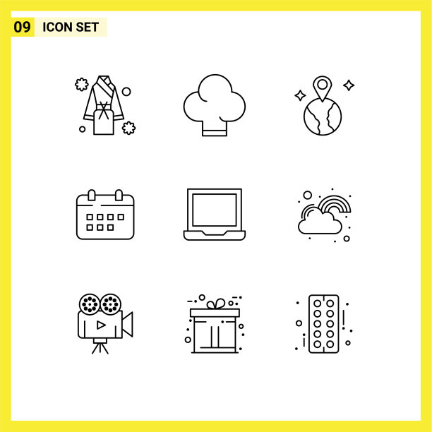 通用图标符号组9现代轮廓图片下载