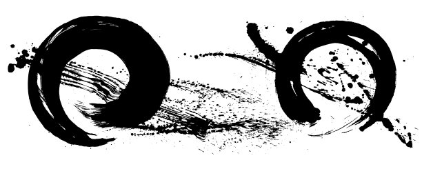 艺术圈墨水。画笔描边插图。图片下载