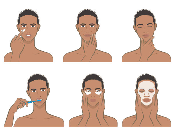 一个关心美丽的男人的插图图片下载