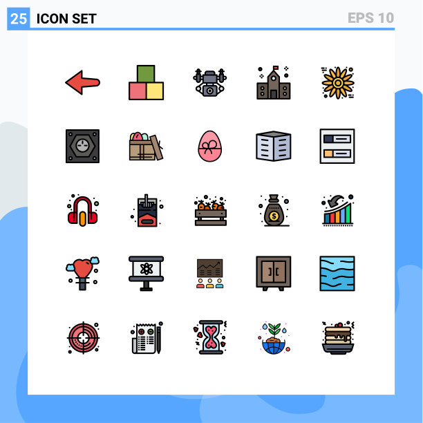 25个通用填充线平色标志符号图片下载