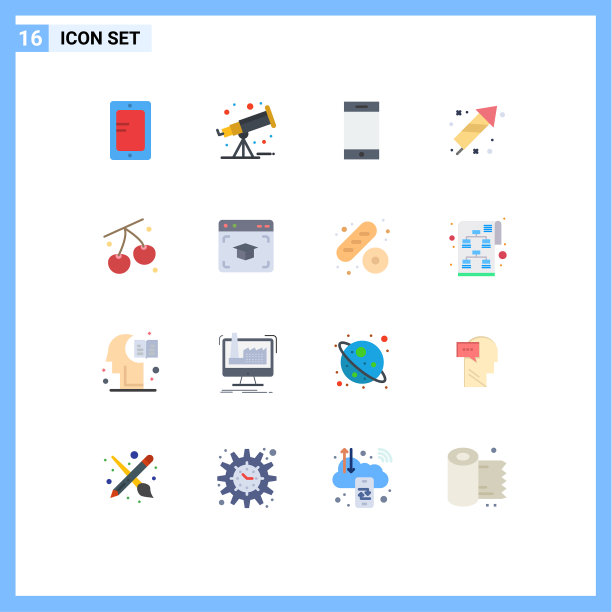 设置16个现代UI图标符号标志图片下载