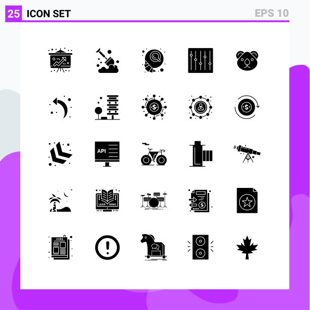 25个创意图标的现代符号和符号图片下载