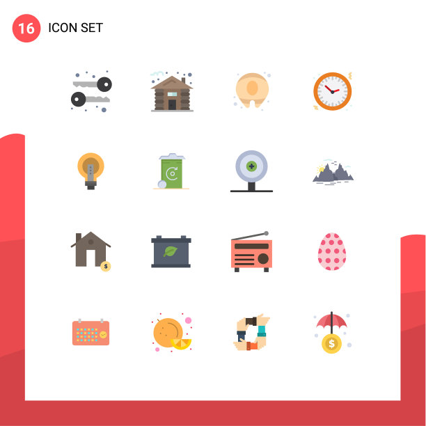 打包16个创意单色商业灯泡图片下载