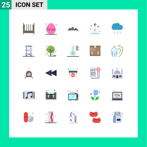 25种通用的单色标志象征着自然图片下载