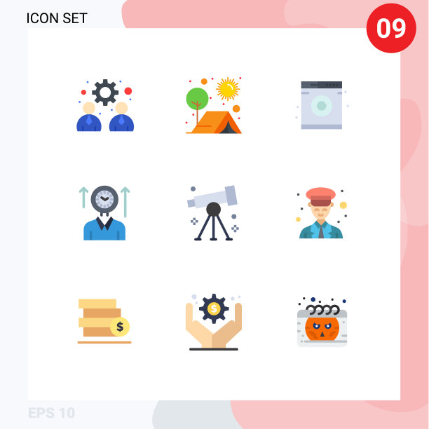 9 .平面色彩概念的网站，移动和应用程序图片下载