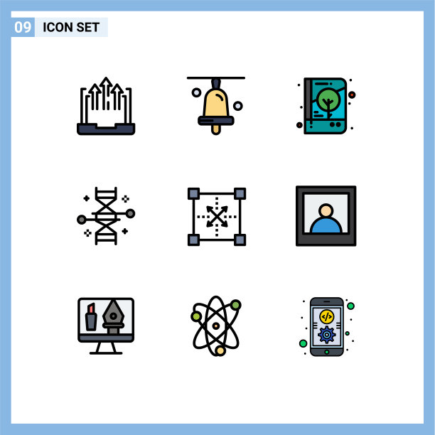 9主题填充线平色和可编辑图片下载