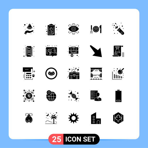 现代设置了25个立体象形文字和符号等图片下载