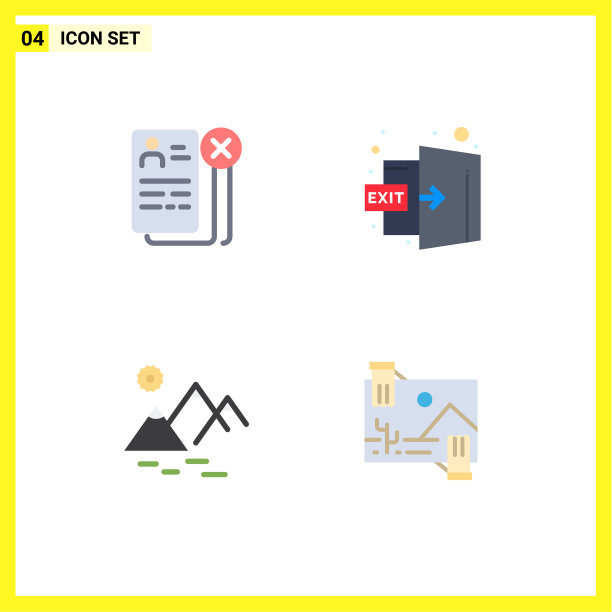 4平面图标概念的网站，移动和应用程序图片下载