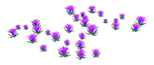 3D插图幻想外星人植物上的白色图片下载