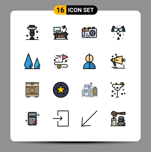 现代设置16平色填充线条和图片下载