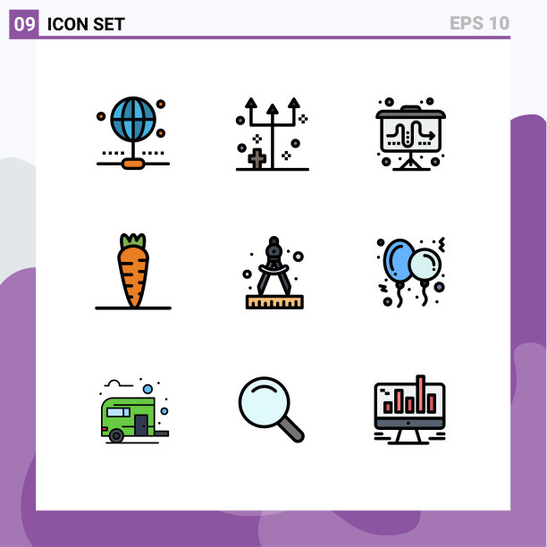 包装9个现代填充线和平色标志图片下载