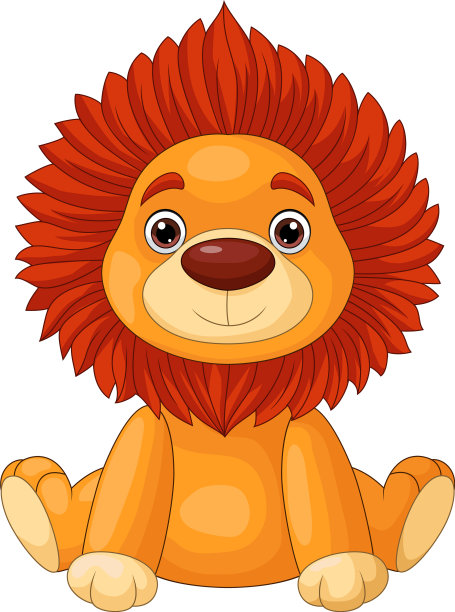 可爱的狮子卡通坐姿图片下载