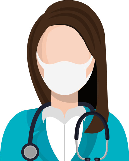 女医生用听诊器使用面罩图片下载