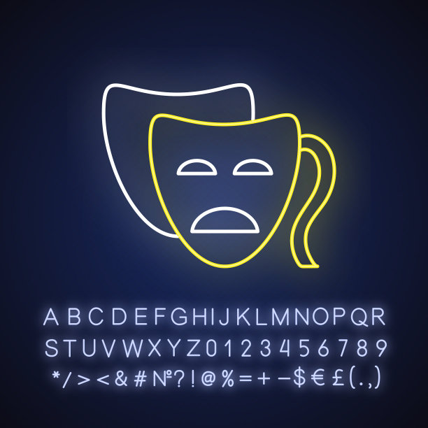 戏剧霓虹灯图标图片下载