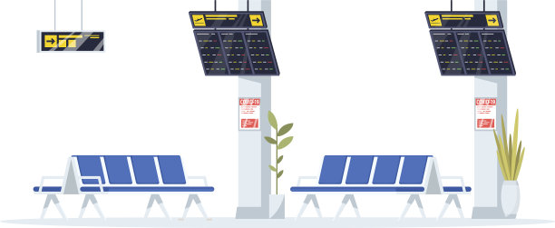 机场航站楼半平面RGB颜色等待图片下载