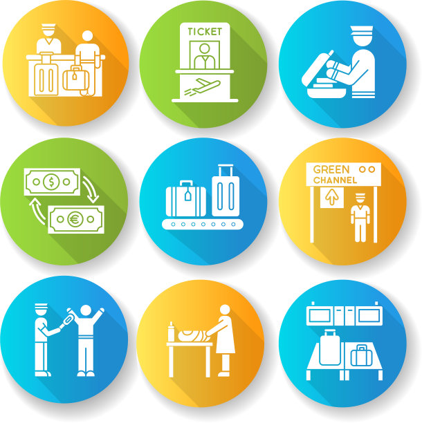 机场航站楼平面设计长阴影字形图片下载