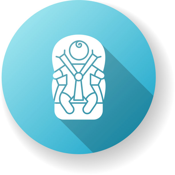 儿童运输蓝色平面设计长阴影图片下载