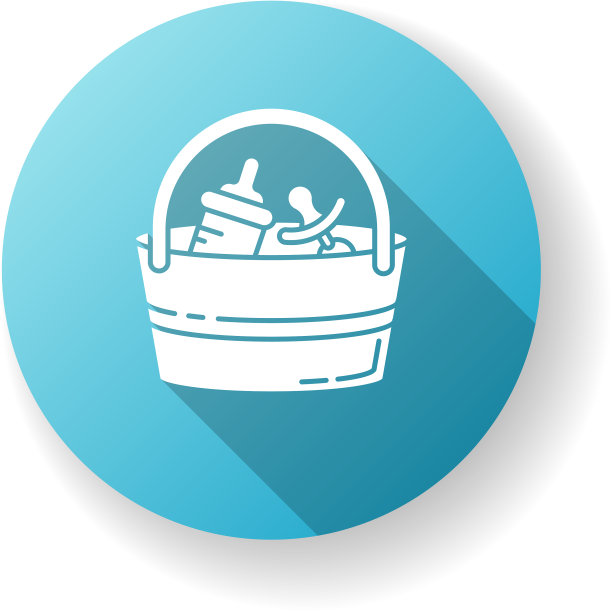 保姆设置蓝色平面设计长影字形图片下载