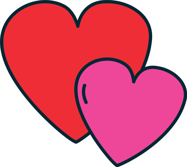 心图标线和填充样式图片下载