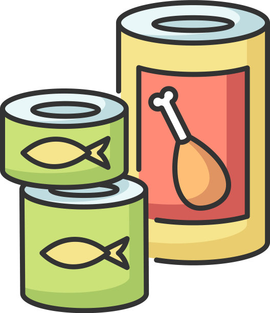 罐头食品和汤RGB颜色图标图片下载