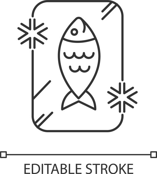 冷冻食品像素完美线性图标图片下载