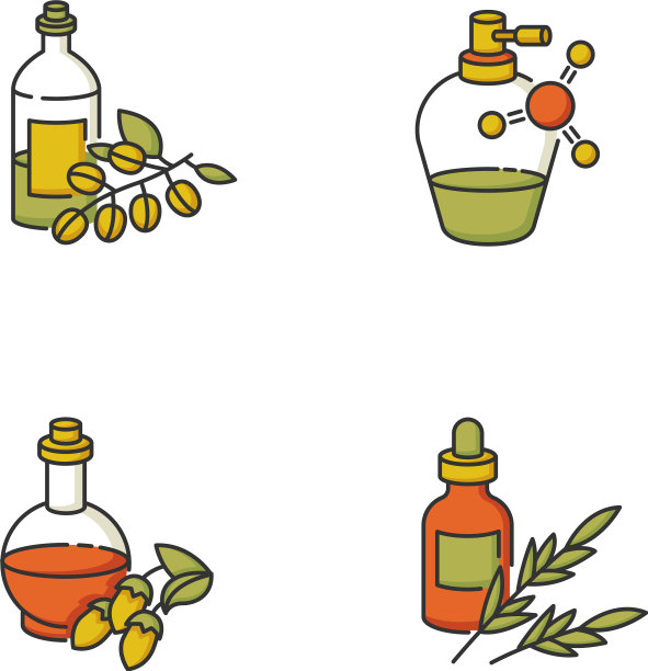 头发油RGB颜色图标设置有机荷荷巴图片下载